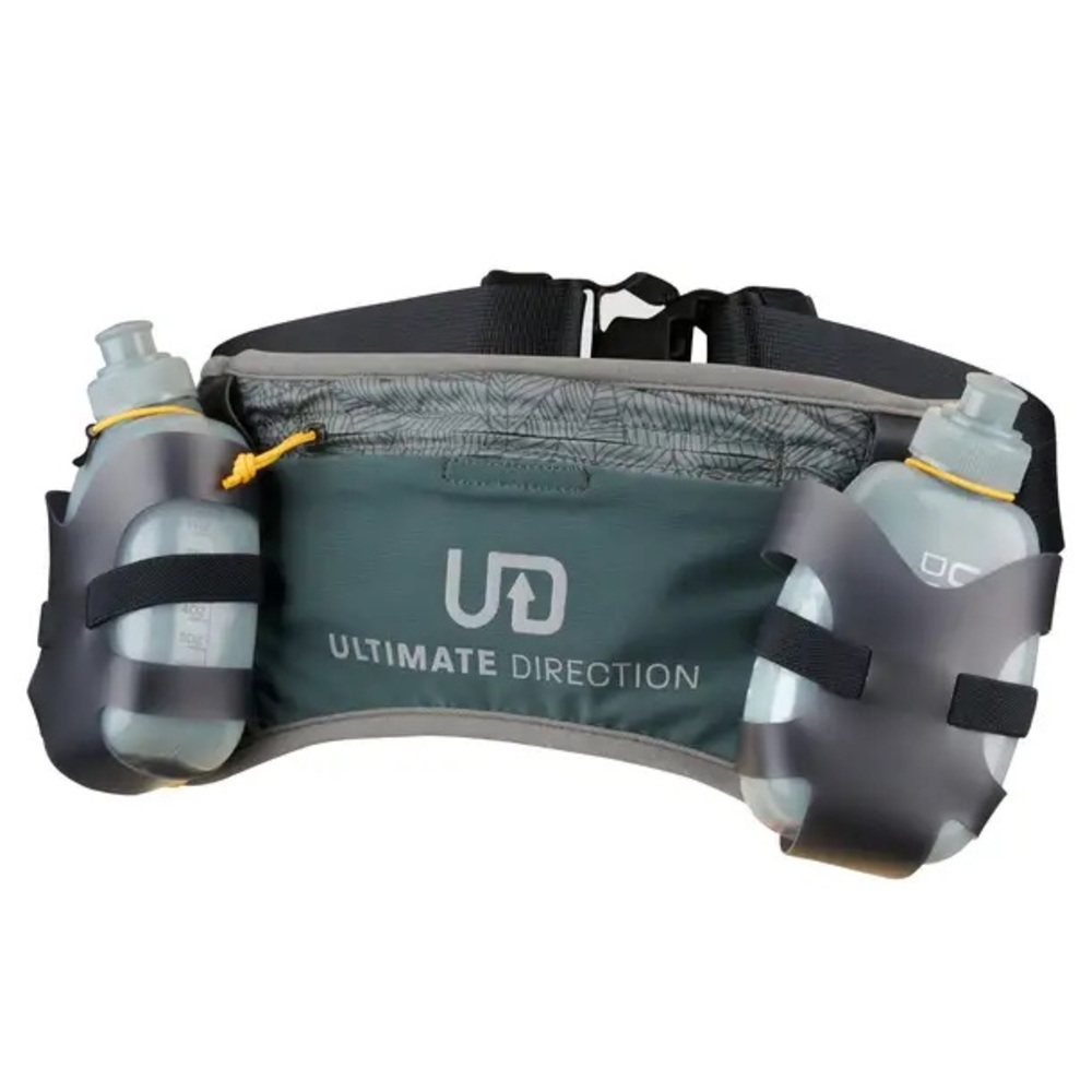 Ultimate Direction Green Running Waist Pack with Twin Bottles